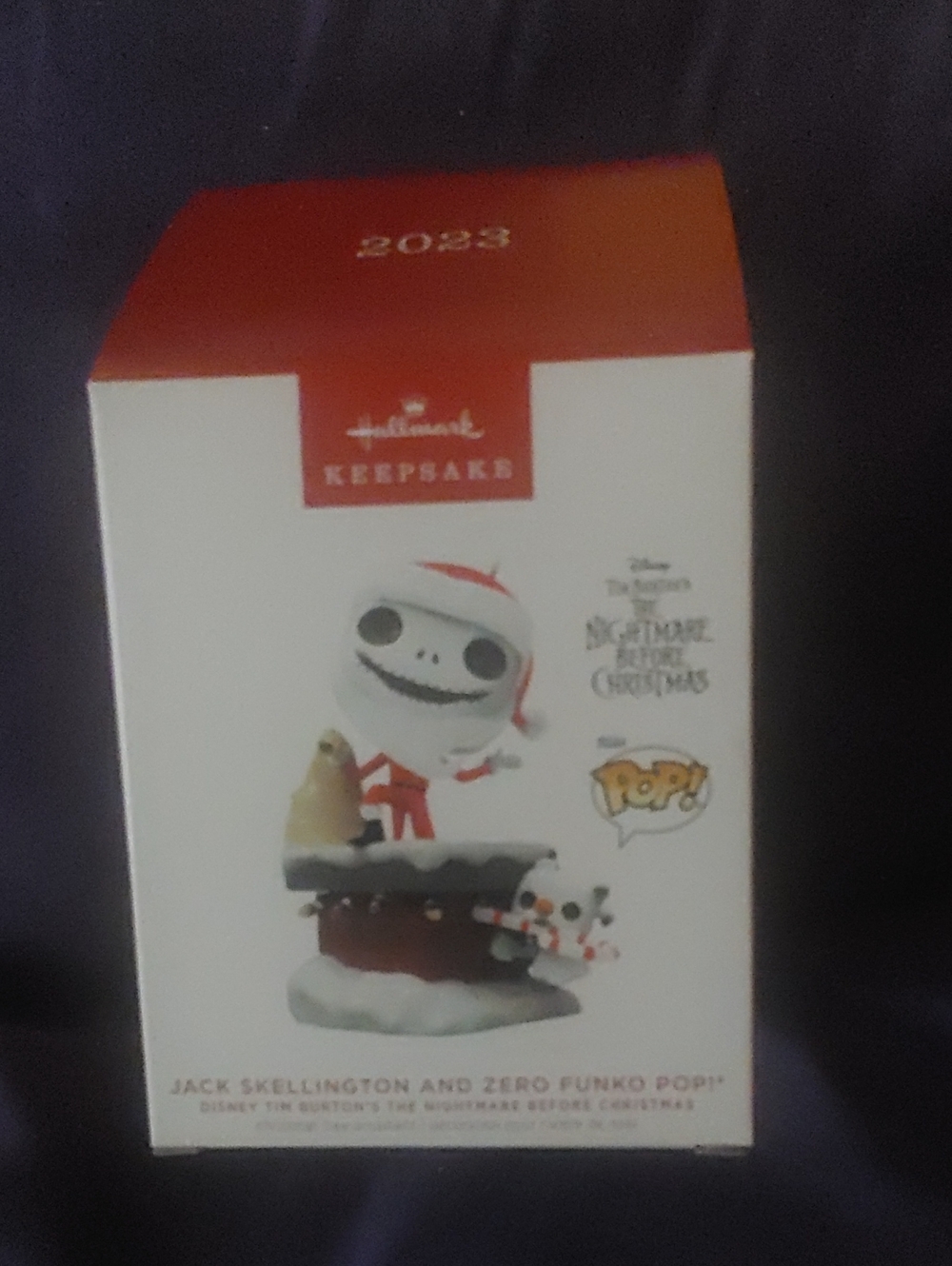 2023 Jack Skellington & Zero Funko Pop! Holiday Ornament - White & Red
